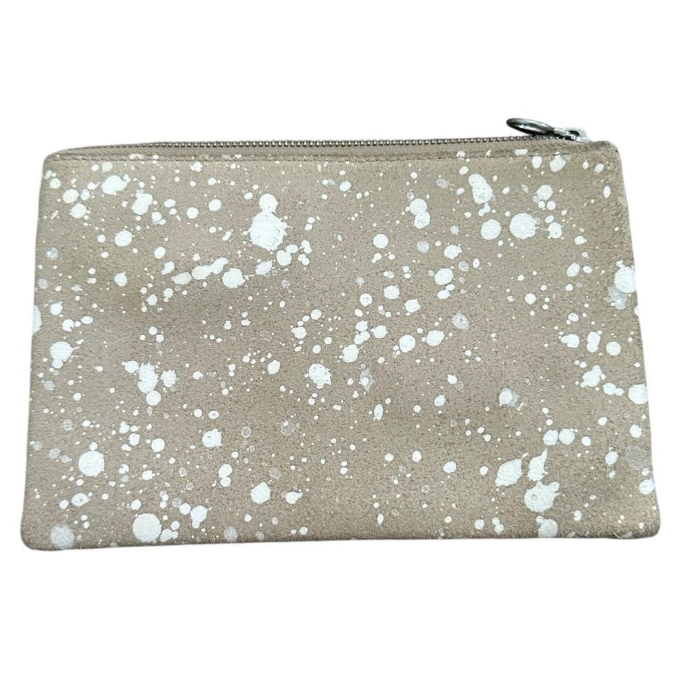 Madewell The Leather Clutch: Splatter Paint Limited Edition Zippered Pouch